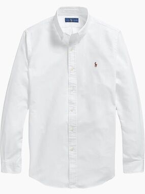 Polo Ralph Lauren White Button-Down Cotton Oxford Shirt